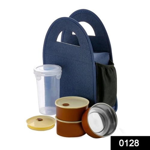 Transparent And Brown 0128 Steel Lunch Box Set