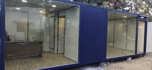 Prefabricated Site Office - MS & Glass, 20x10x9 ft, Customizable Color | Eco-Friendly, Insulated with Rock Wool, Portable Modular Design, Sliding Aluminum Windows