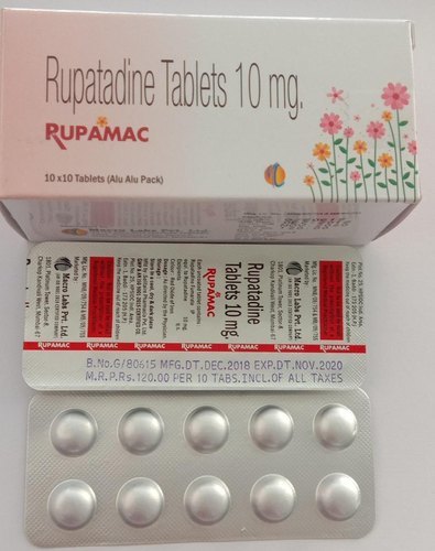 Rupatadine Tablets - General Medicine, Children's Dosage as Directed by Physician | Recommended for Allergic Rhinitis & Chronic Urticaria, Store in Dry Place
