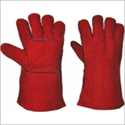 Red Leather Gloves - Durable Industrial Use | Ergonomic Design, Enhanced Grip, Weather-Resistant