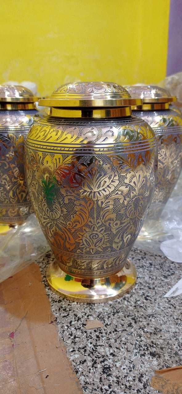 Prestige Brass With Engraved Cremation Urn Funeral Supplies