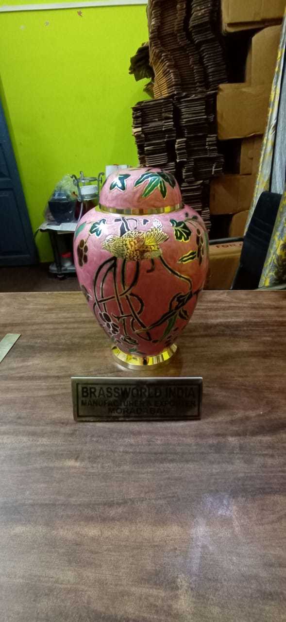 Prestige Brass With Engraved Cremation Urn Funeral Supplies