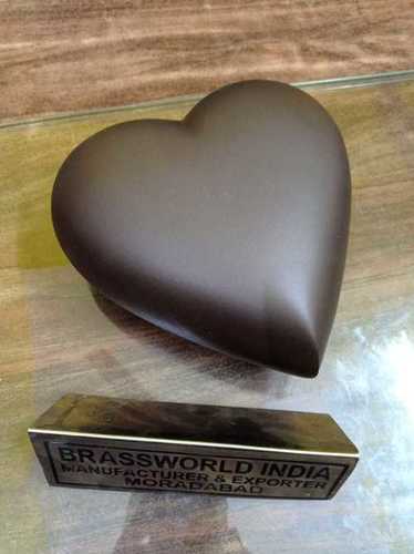 BRASS HEART SHAPED BURIAL URN