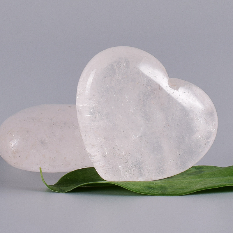 Polished Stone Hearts - Crystal Clear Quartz, Heart Shaped, 25x20x10mm To 40x40x20mm Sizes, Eco-friendly, Perfect For Souvenirs & Home Decoration