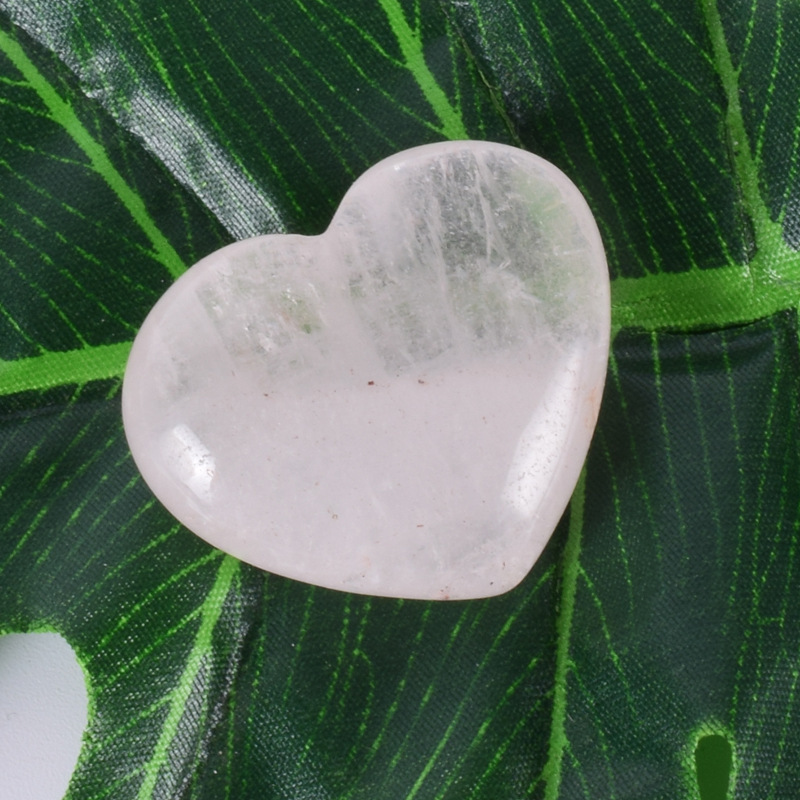 Polished Stone Hearts - Crystal Clear Quartz, Heart Shaped, 25x20x10mm To 40x40x20mm Sizes, Eco-friendly, Perfect For Souvenirs & Home Decoration