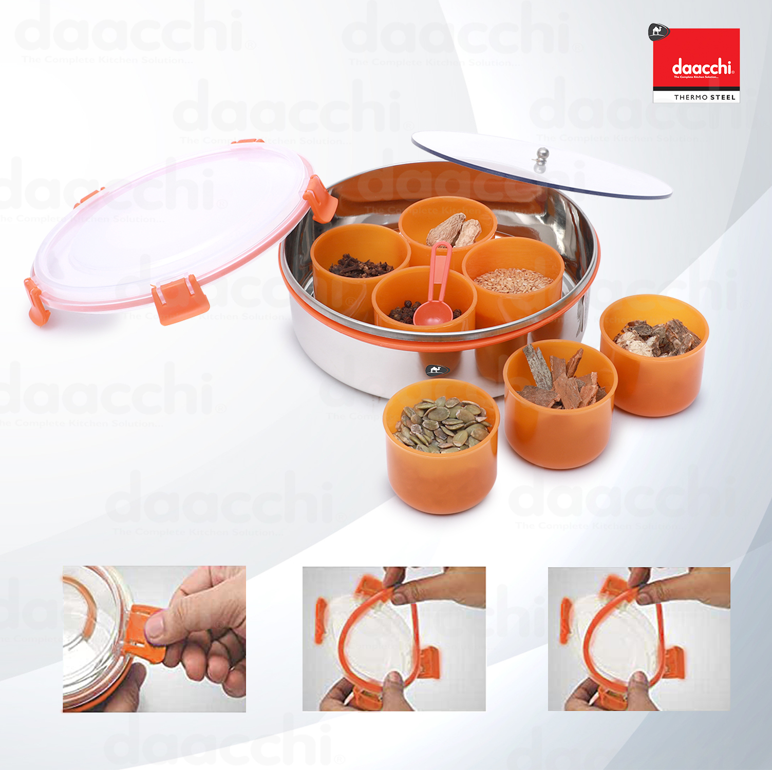 Spice Container - Stainless Steel With See Through Lid | Rust Proof, Hygienic, Attractive Belly Shape