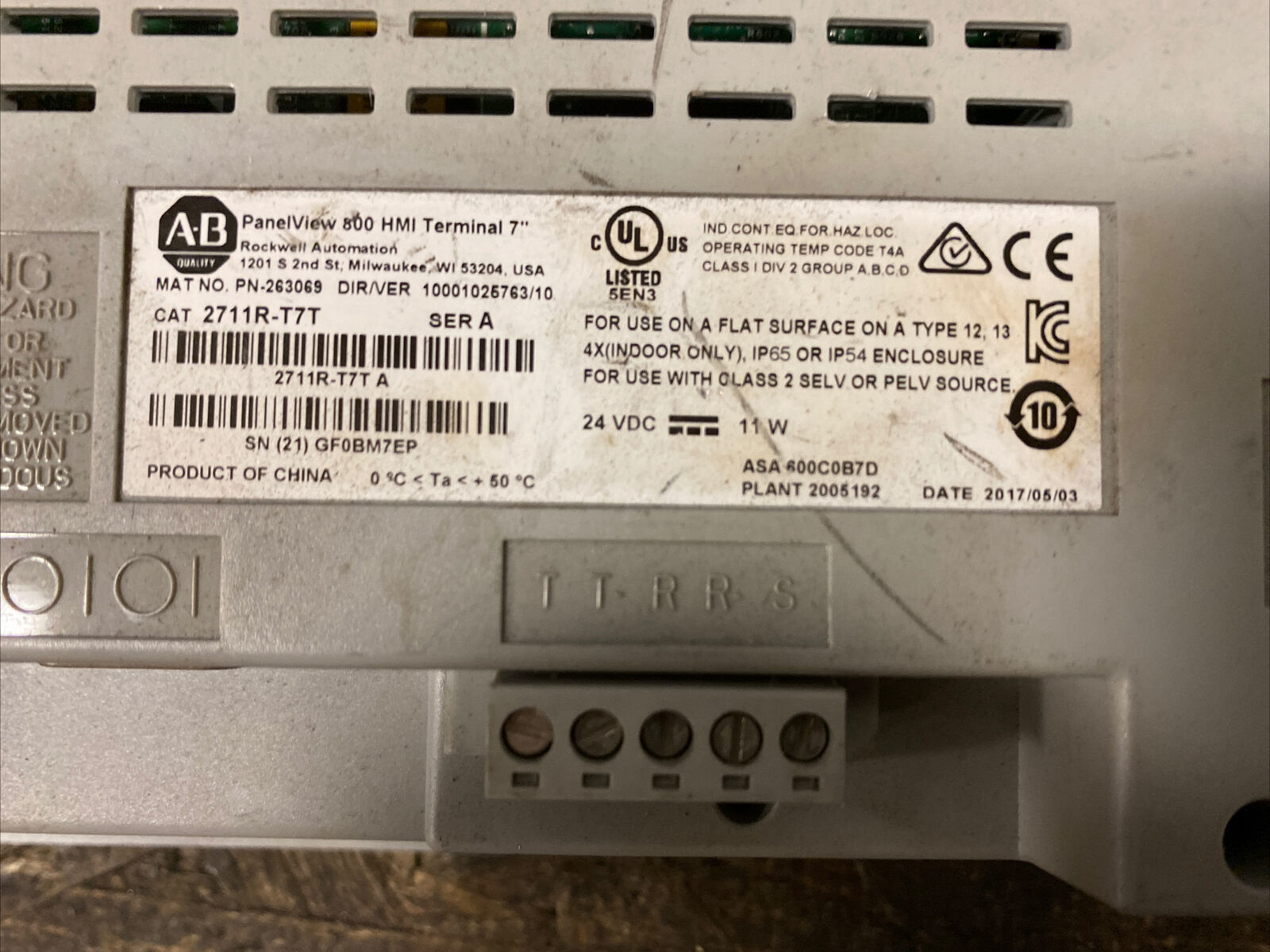 Allen Bradley 2711r-t7t