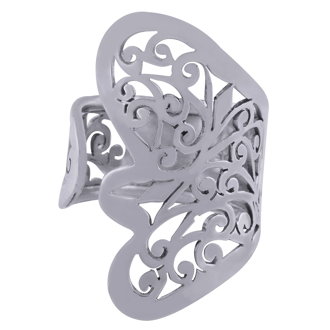 Gorgeous Jali Cut Out Plain 925 Sterling Solid Silver Handmade Ring Gender: Women