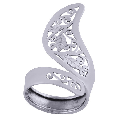 Gorgeous Jali Cut Out Plain 925 Sterling Solid Silver Handmade Ring Gender: Women