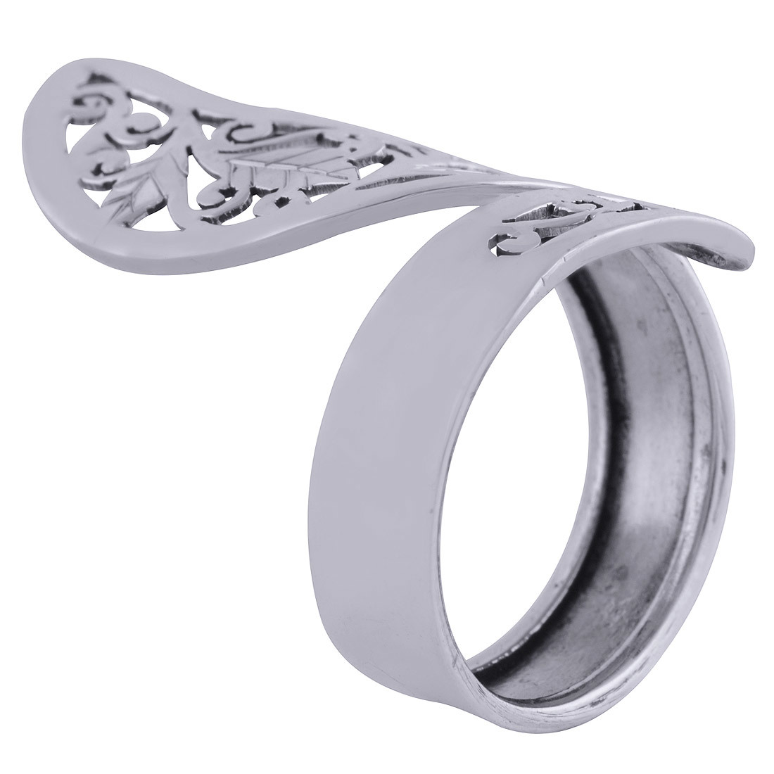 Gorgeous Jali Cut Out Plain 925 Sterling Solid Silver Handmade Ring Gender: Women