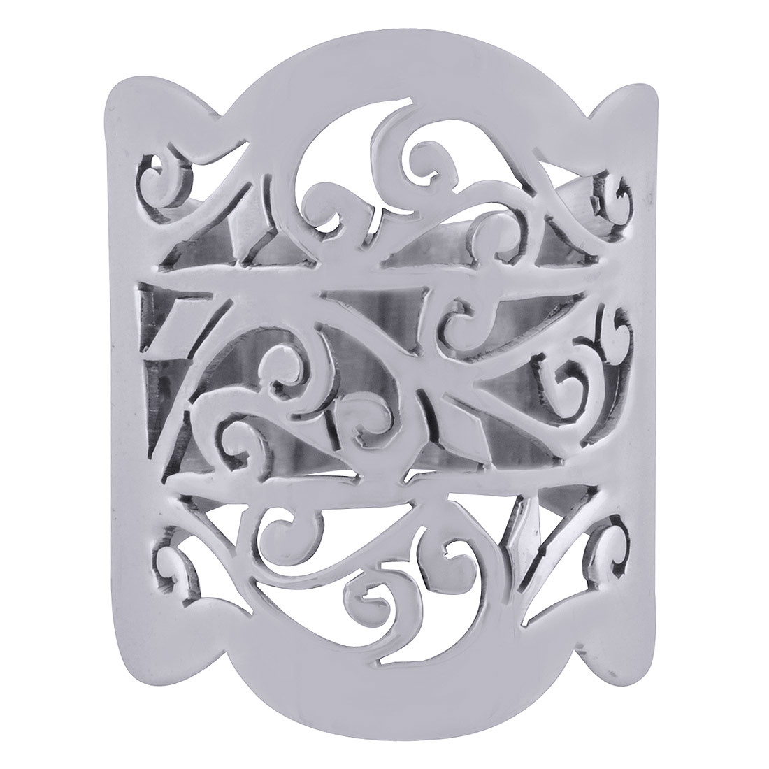 Gorgeous Jali Cut Out Plain 925 Sterling Solid Silver Handmade Ring Gender: Women