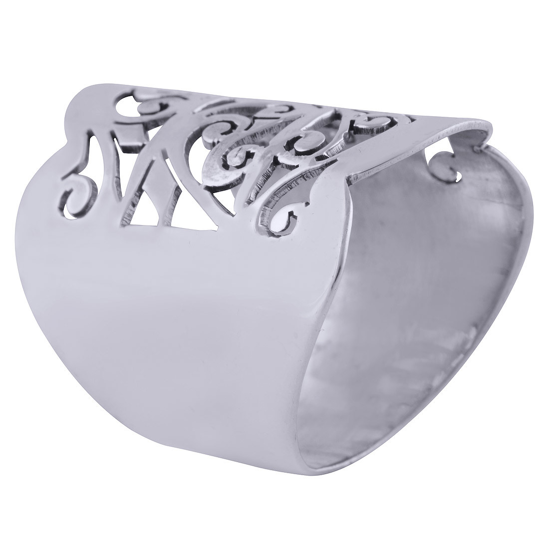 Gorgeous Jali Cut Out Plain 925 Sterling Solid Silver Handmade Ring Gender: Women