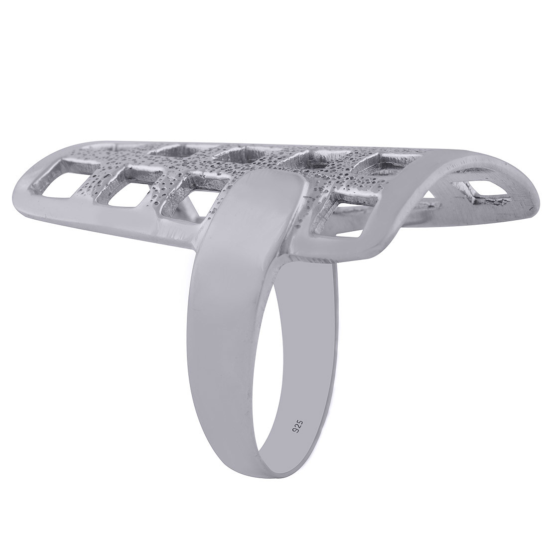 Gorgeous Jali Cut Out Plain 925 Sterling Solid Silver Handmade Ring Gender: Women