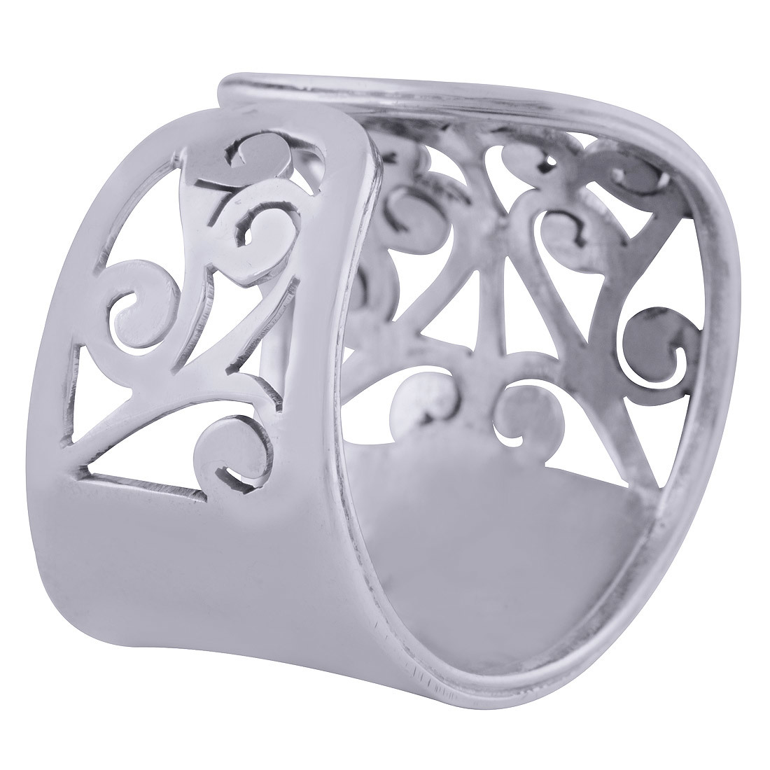 Gorgeous Jali Cut Out Plain 925 Sterling Solid Silver Handmade Ring Gender: Children