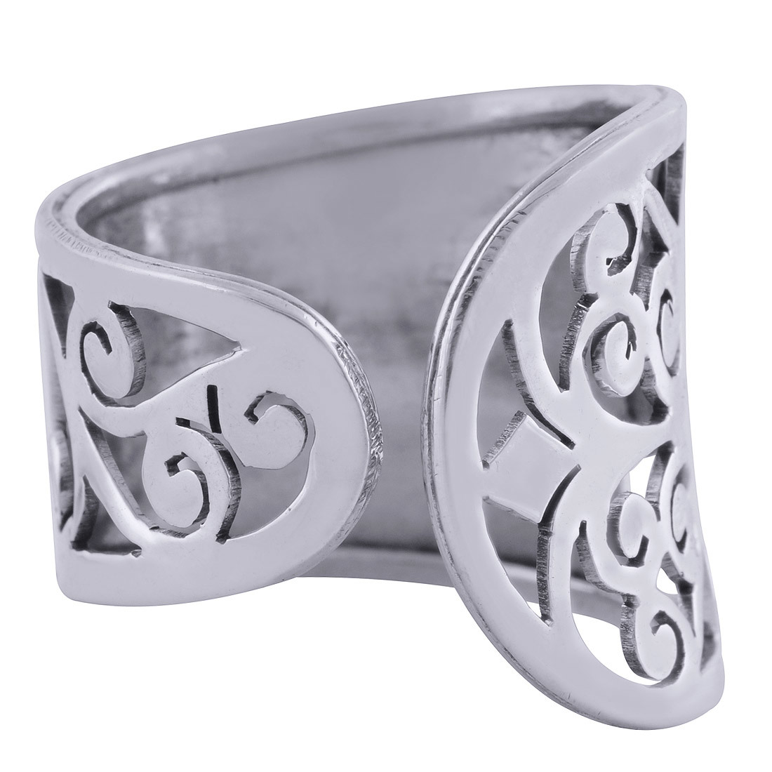 Gorgeous Jali Cut Out Plain 925 Sterling Solid Silver Handmade Ring Gender: Children