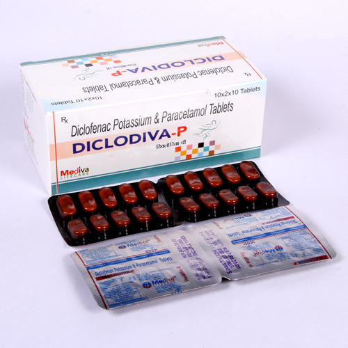 Diclofenac Potassium Paracetamol Tablets - 50 mg, Relief from Pain and Inflammation for Teenagers, Women, and Aged Persons