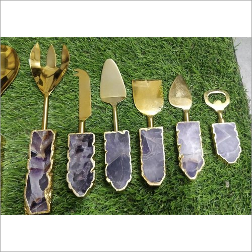एगेट स्टोन मेटल कटलरी