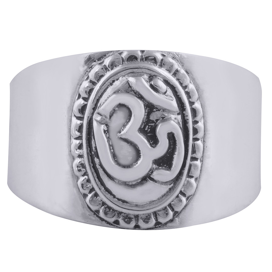 Om Embossed Plain Band 925 Sterling Solid Silver Handmade Ring Gender: Children