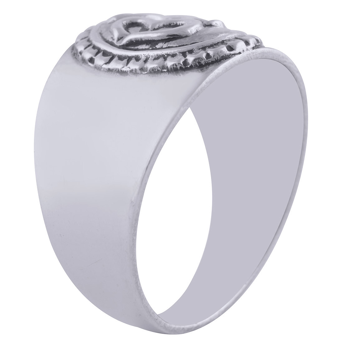 Om Embossed Plain Band 925 Sterling Solid Silver Handmade Ring Gender: Children