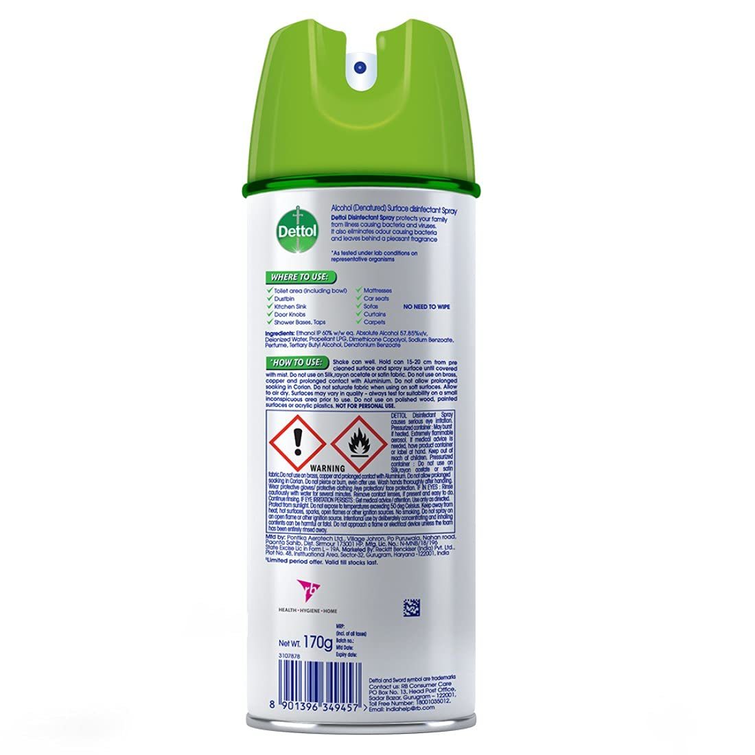 Dettol Disinfectant Sanitizer Spray Original Pine-225ml