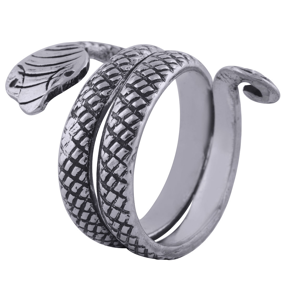 Snake Engraved On Plain 925 Sterling Solid Silver Handmade Ring Gender: Children