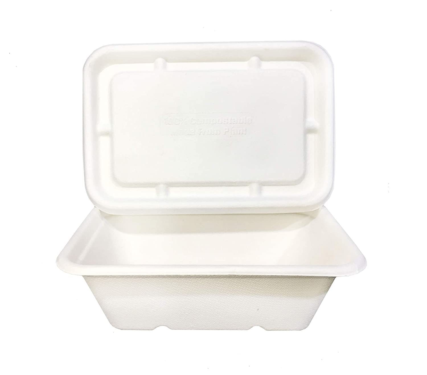 650ml Bagasse Food Box - Color: White'