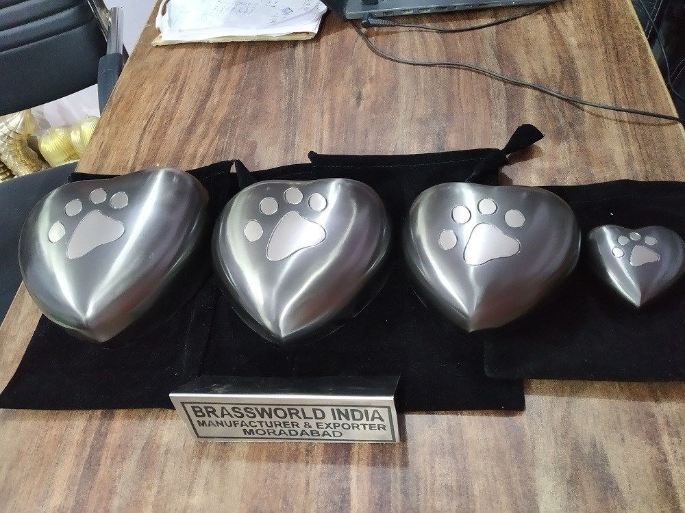 Anthrecite Grey Heart All Size Of Pet Urn Funeral Supplies