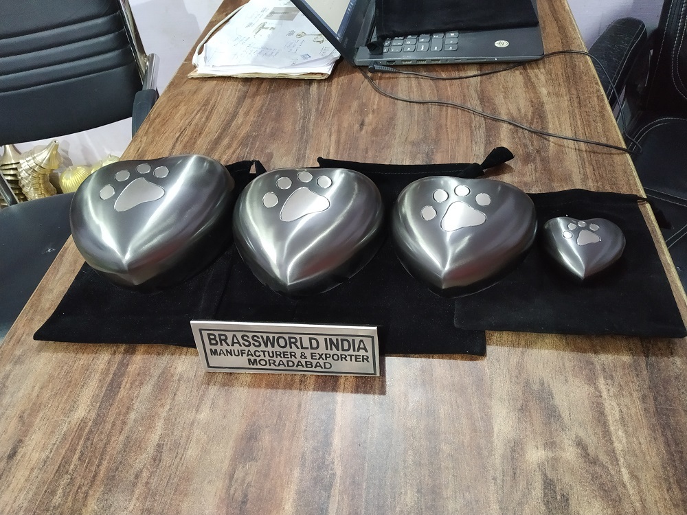 Anthrecite Grey Heart All Size Of Pet Urn Funeral Supplies