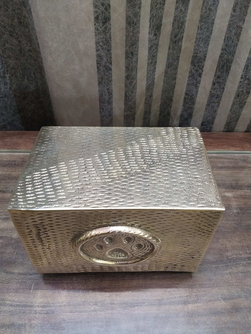 Brass Bright Pet Paw Funeral Box Urn Funeral Supplies