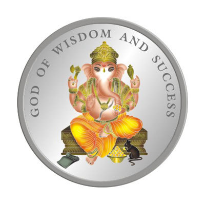 100 ग्राम गणेश जी रंगीन सिक्का