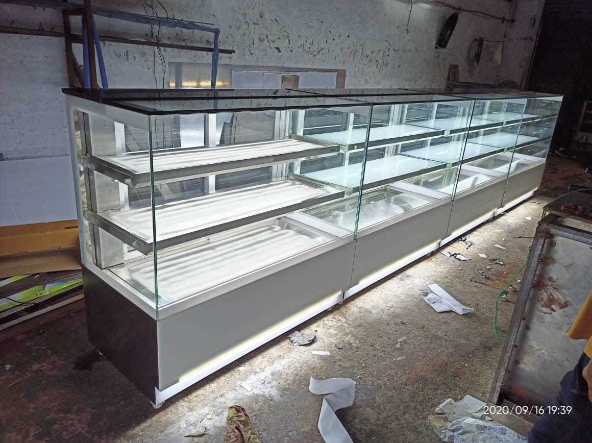 Bakery Display Counter - Stainless Steel 304 | Polished Surface Finish, Commercial Grade, Quality Durability, 1-year Warranty