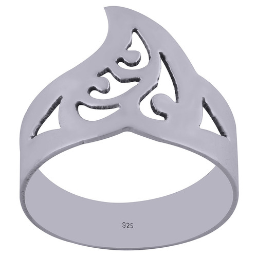 Leaf Plain 925 Sterling Solid Silver Handmade Ring Gender: Children