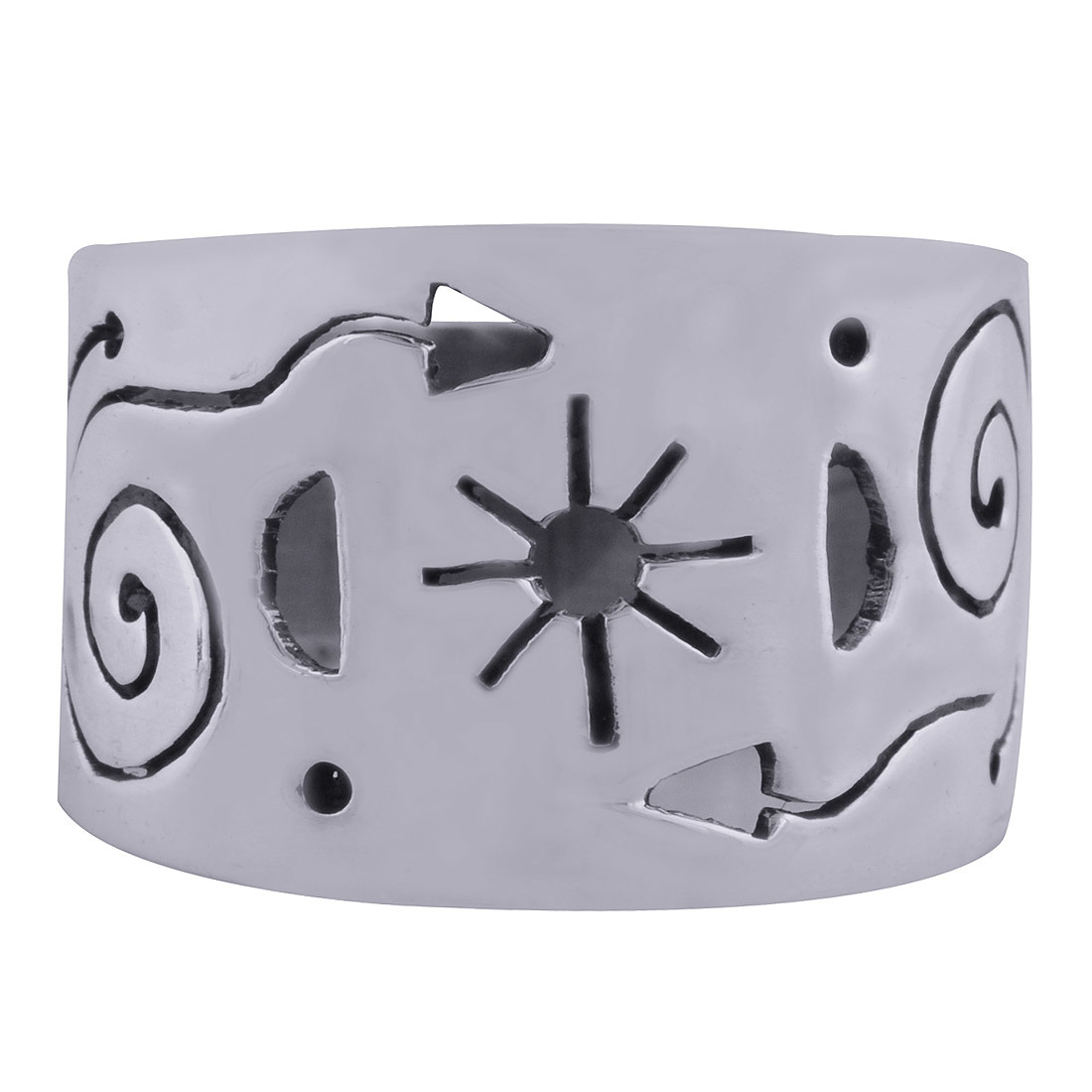 Galaxy Cut Out Plain 925 Sterling Solid Silver Handmade Ring Gender: Children