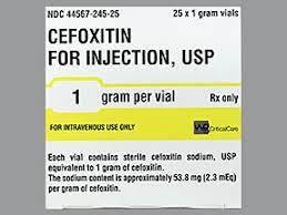 Cefoxitin Injection - Liquid Antibiotic Medicine for Bacterial Infections | Suitable for Teenagers, Women, Adults, and Aged Persons, Store in a Cool and Dry Place, Dosage as per Doctor's Advice