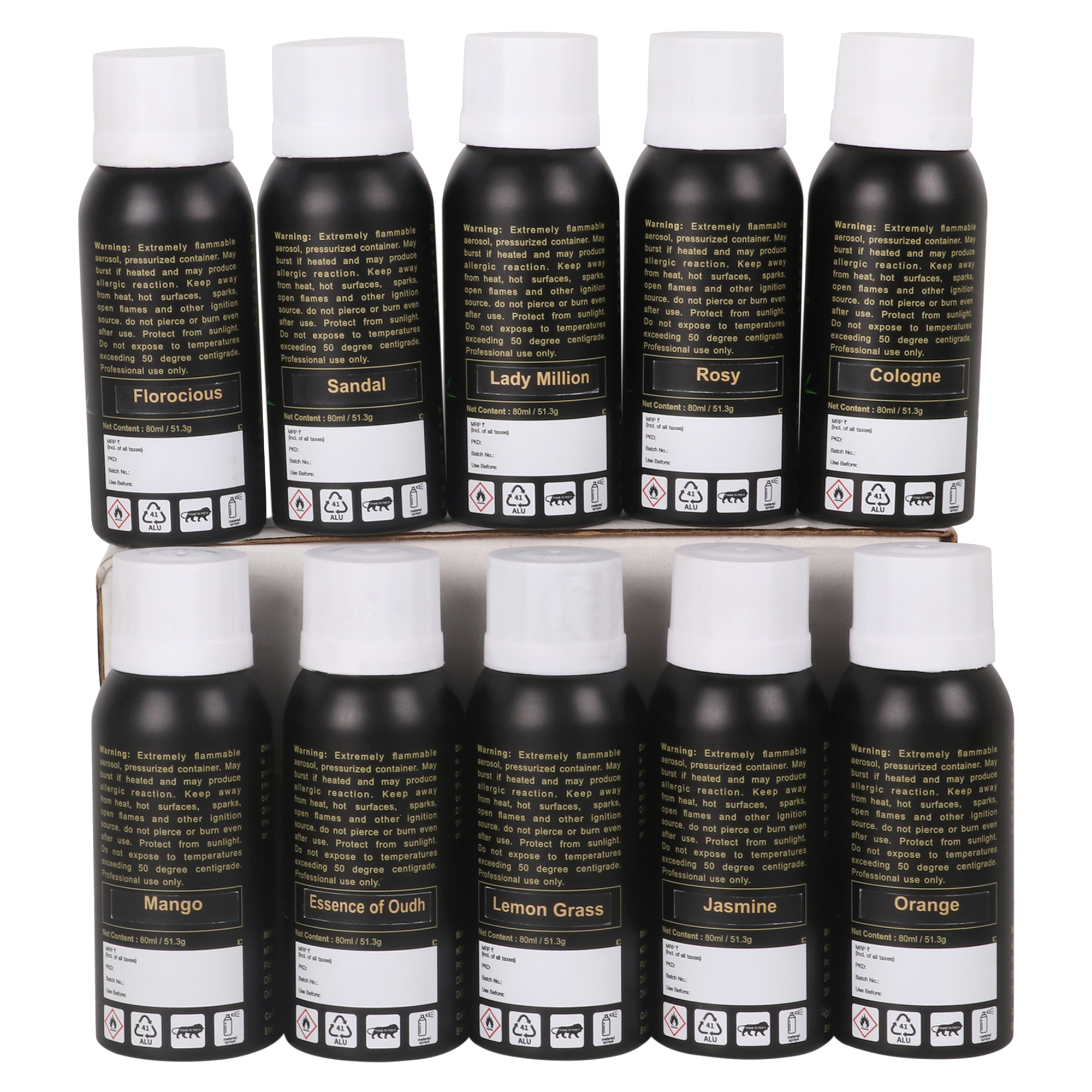 Aerosol Nanoburst Dispenser Refill - Aluminium 110ml | 20 Fragrance Options, Room Freshener, Elegant Black Finish