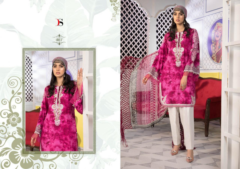 Multi Color Deepsy Maria B M Prints-21 Pakistani Style Ptatch Work Suits Catalog