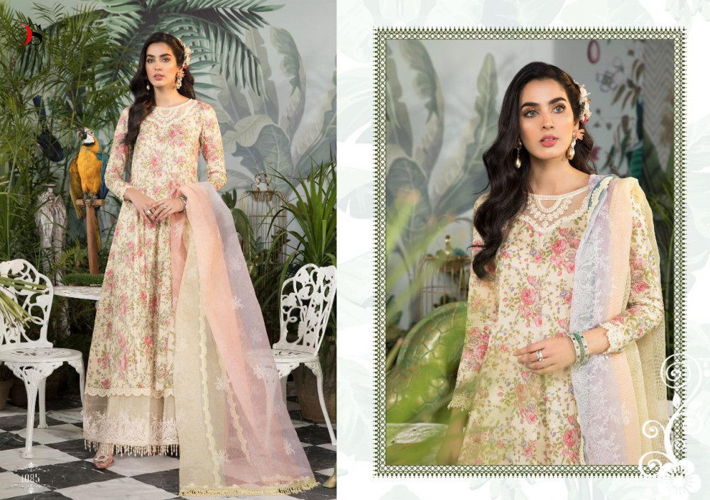 Multi Color Deepsy Maria B M Prints-21 Pakistani Style Ptatch Work Suits Catalog