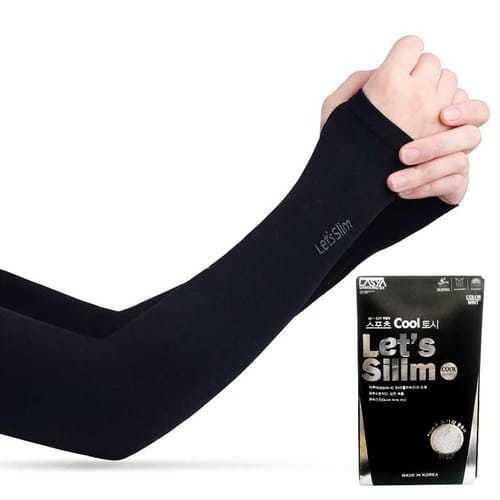 Arm Sleeve Lets Slim With Thumb Hole - Polyamide & Spandex Blend, Free Size, Black | Comfortable Fit For All, Uv Protection, Multipurpose Use