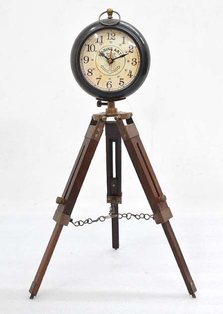Brass Table Clock With Tripod Gender: Unisex