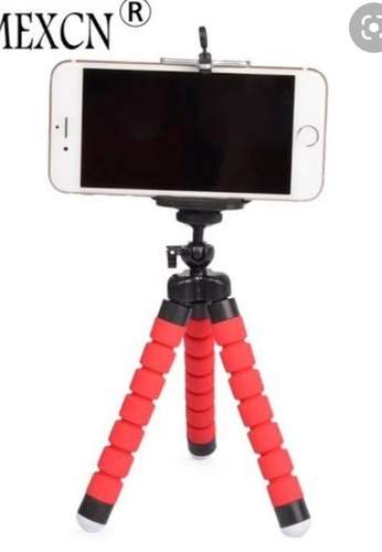Flexible Tripod - Plastic Construction, Red and Black Color | Versatile Support for Cameras and Smartphones