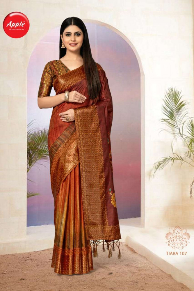 Multi Color Apples Saree Titara Dola Silk With Border Sarees Catalog