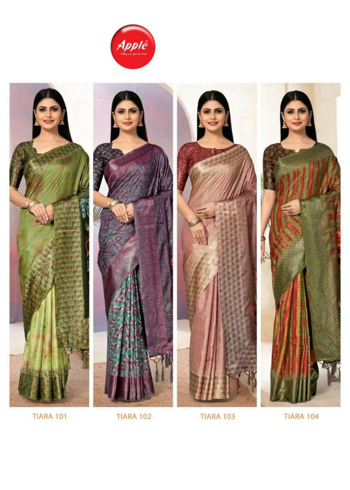 Multi Color Apples Saree Titara Dola Silk With Border Sarees Catalog