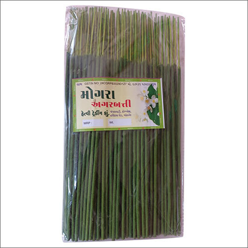 Mogra Fragrance Incense Sticks - Green Color, Stick Shape | Ideal for Aromatic and Religious Use