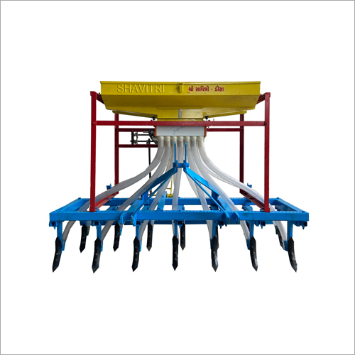 Yellow And Blue 7+7 Tyne Automatic Seed Cum Fertilizer Drill