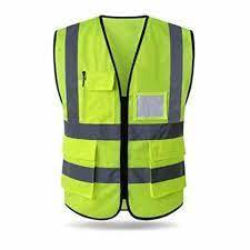 Organge Nylon Plain Reflected Safety Jacket
