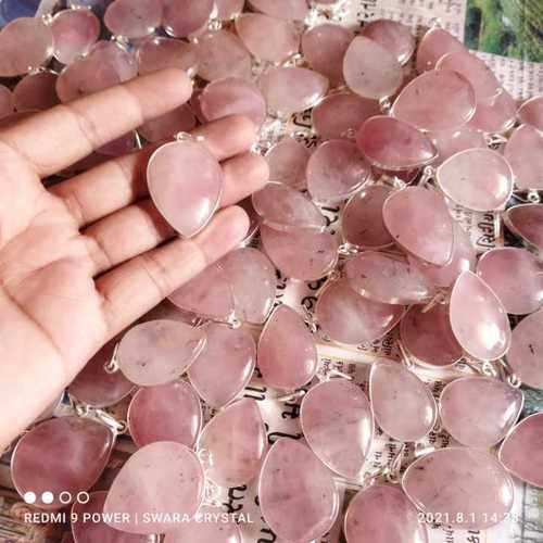 थोक के लिए गुलाब क्वार्ट्ज क्रिस्टल कैबोकॉन लटकन