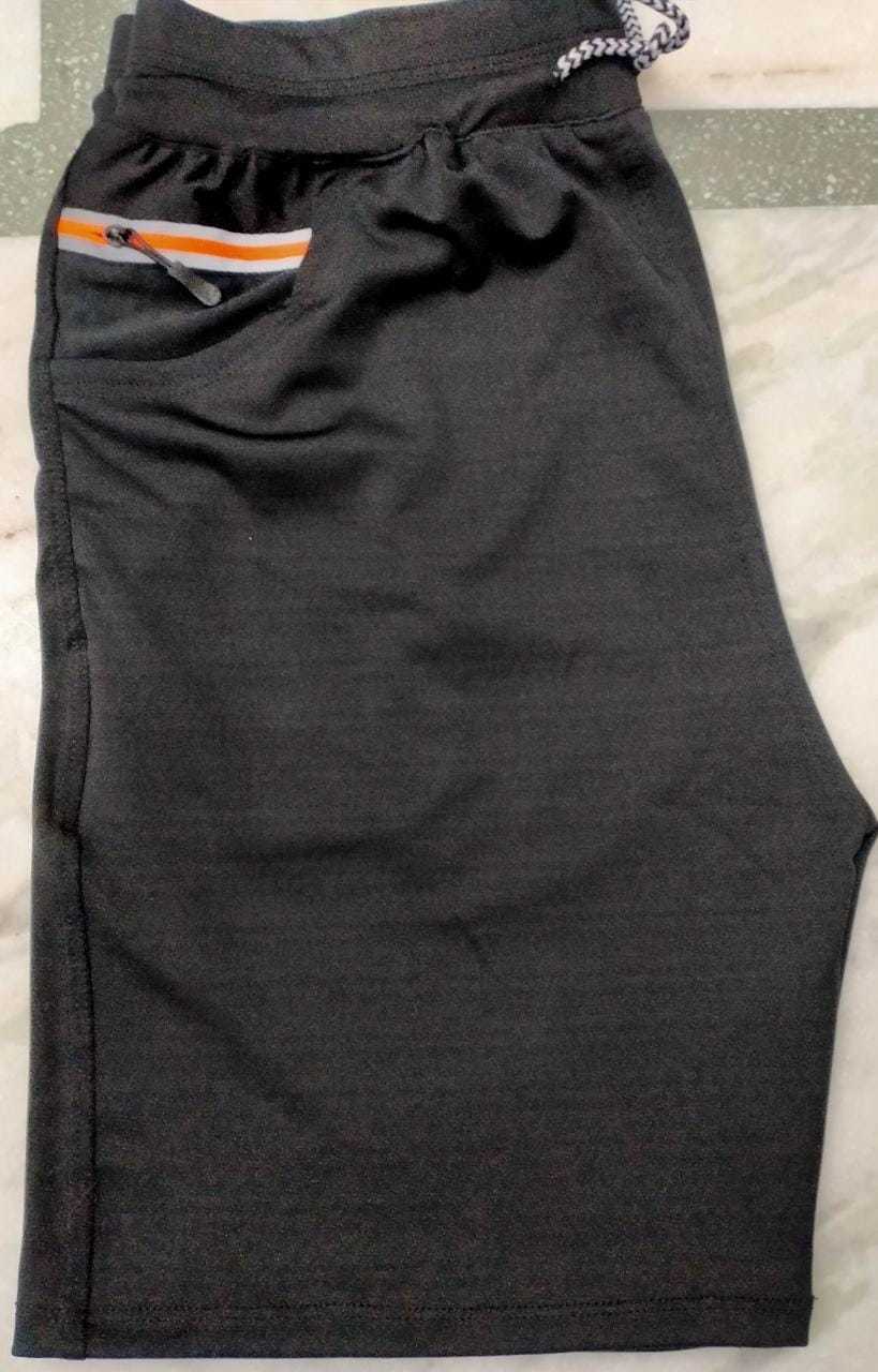 Lycra Shorts With Mobile Pocket - Four Way Lycra Fabric, Free Size, 18 Inch Length, Available In Six Colours | Features: Anti Wrinkle, Washable, No Fade, Dual Side Pockets, Zip Mobile Pocket