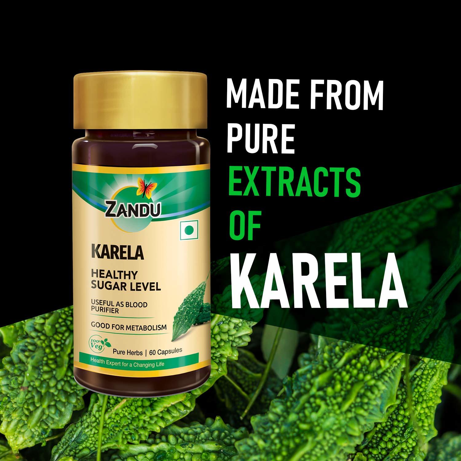 Zandu Karela (Bitter Melon) - 60 Veg Capsules Age Group: Suitable For All Ages