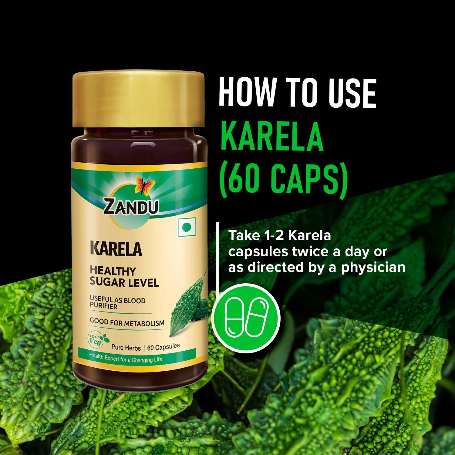 Zandu Karela (Bitter Melon) - 60 Veg Capsules Age Group: Suitable For All Ages