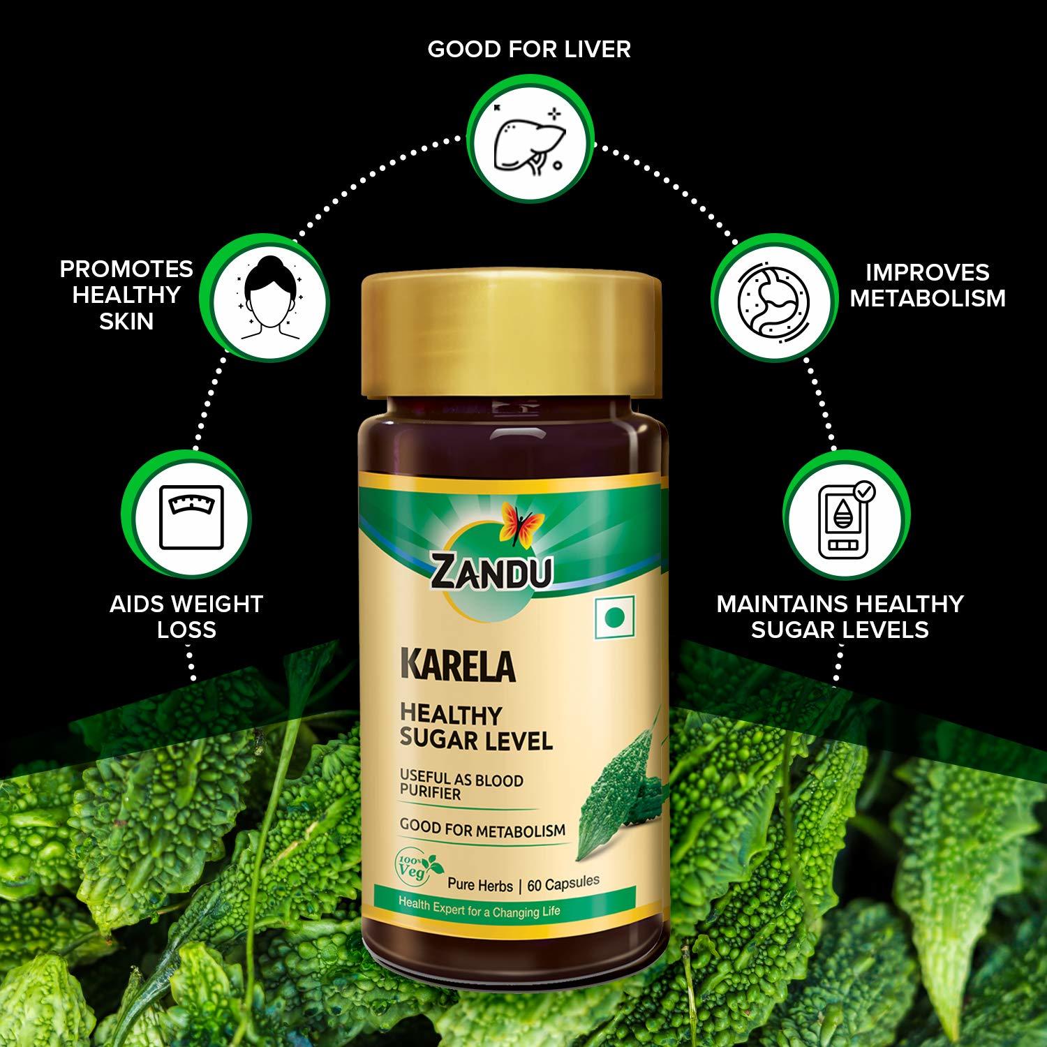 Zandu Karela (Bitter Melon) - 60 Veg Capsules Age Group: Suitable For All Ages